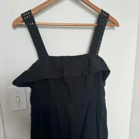 J crew black cotton Swiss dot dress midi 6 - Picture 6 of 9